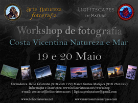 Flyer Workshop Fotografia Costa Vicentina Helio Cristovao e Marco Marques Cartaz promo Workshop Fotografia Costa Vicentina Primavera